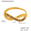 A053-Gold Mixed Color Zirconium Ring