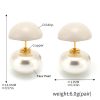 F1428 - Gold White Enamel Earrings