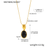 M078-Gold Black Onyx Lariat Necklace 100cm