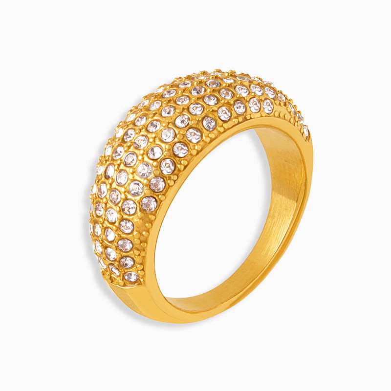 Celestial Nova Ring – Cubic Zirconia Stainless Steel Star Ring for Women