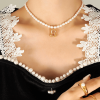 P1238-B Letter Gold Necklace-36+7cm