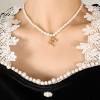P1238-E Letter Gold Necklace-36+7cm
