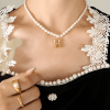 P1238-H Letter Gold Necklace-36+7cm
