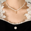 P1238-I Letter Gold Necklace-36+7cm