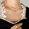 P1238-Q Letter Gold Necklace-36+7cm