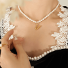 P1238-V Letter Gold Necklace-36+7cm