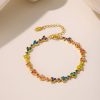 TXE215 Gold Multicolored Zircon Bracelet