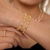 TXE215 Gold White Zircon Bracelet