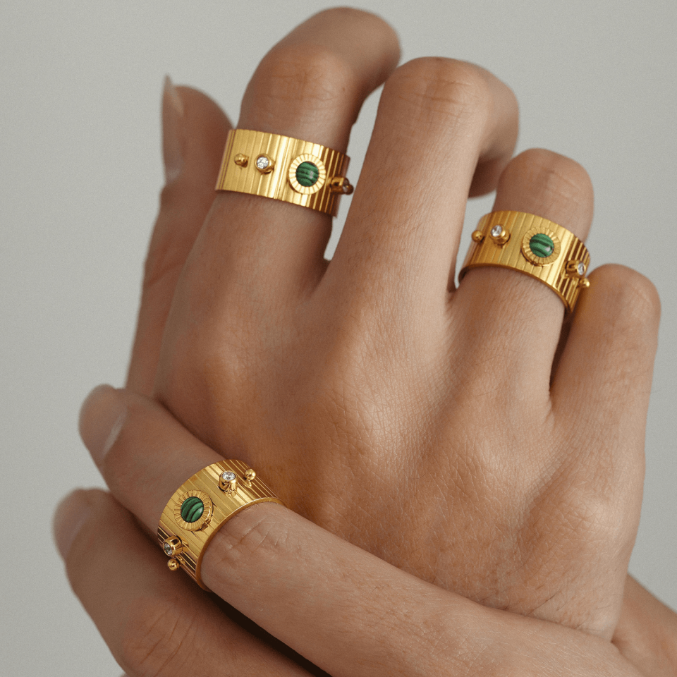 Gold and silver turquoise rings collection