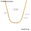 P140-Gold White Zirconia Necklace 40+5cm