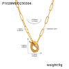 P1028-Gold OT Clasp Necklace 45cm