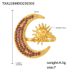 TXA228-Gold Pink Zirconia Ring-Size 7