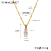 P516-Gold Zircon Necklace 40+5cm