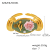 A092-Gold Pink Rose Ring
