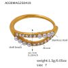 A030-Gold White Bead Pearl Ring