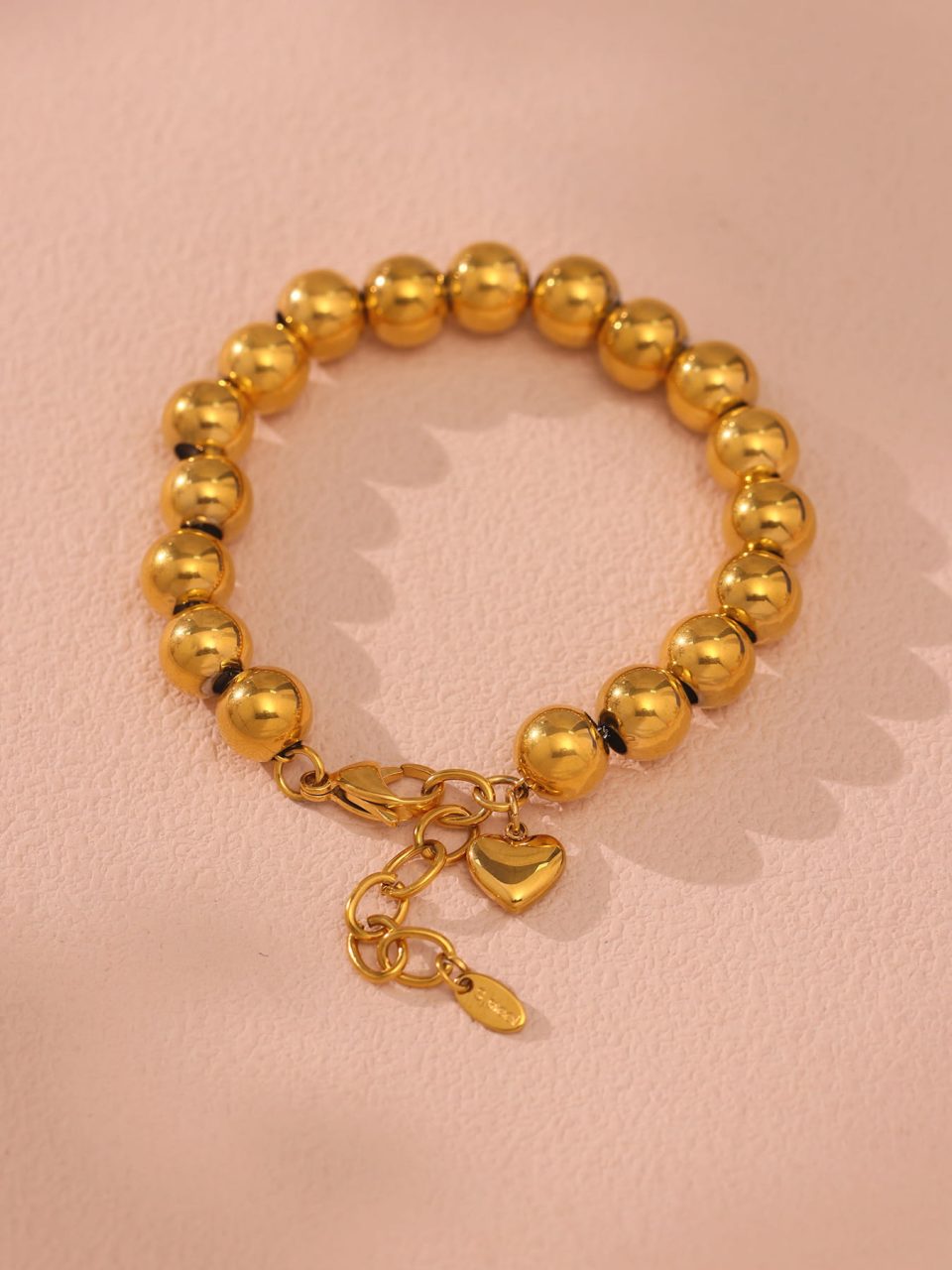 European Handmade Beaded Chain Bracelet - Golden Beads Scene