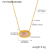 P077-Pink Quartz Pendant Necklace 40+5cm