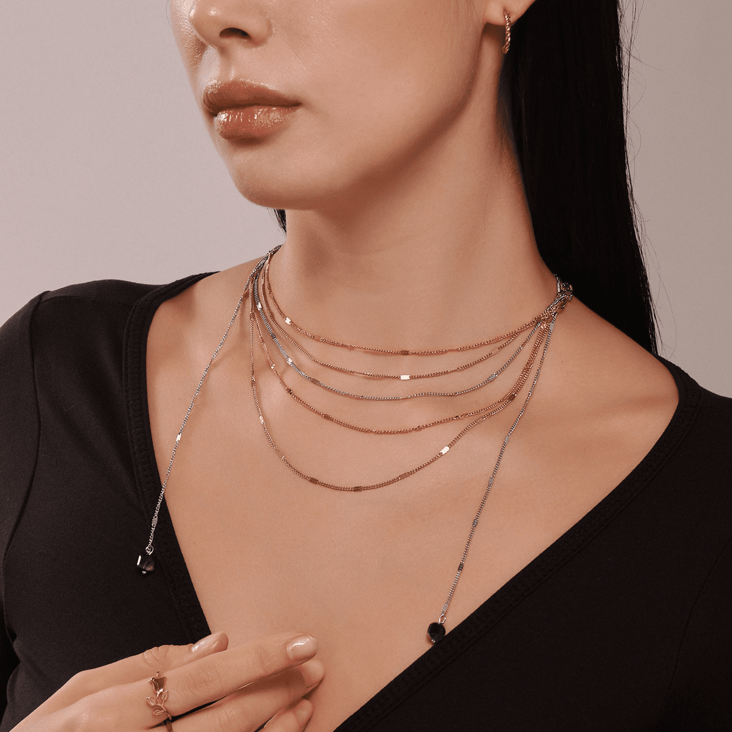 Ripple Luxe Layered Necklace - oumaikajewelry Ripple Luxe Layered Necklace - oumaikajewelry