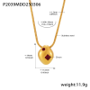 P2039-Gold Red Zirconia Necklace 50+5cm