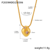 P2039-Gold White Zirconia Necklace 50+5cm
