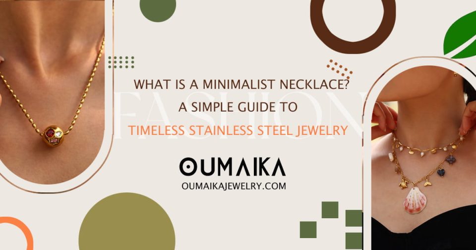 umaika Hypoallergenic Minimalist Stainless Steel Necklace Layered with Gold Chain