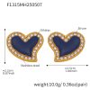 F1315 - Gold Diamond - Studded Heart - Shaped Earrings