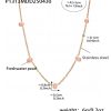 P1313 Pink Pearl Collar Necklace - Adjustable 42+5cm Steel
