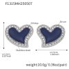 F1315 - Steel Diamond - Studded Heart - Shaped Earrings