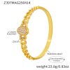 Z397 Gold White Cubic Zirconia Bangle