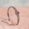 Z397 Silver Pink Cubic Zirconia Bangle