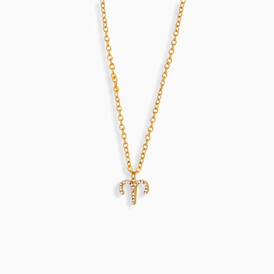 Main Picture For Aries Gold Zodiac Necklace