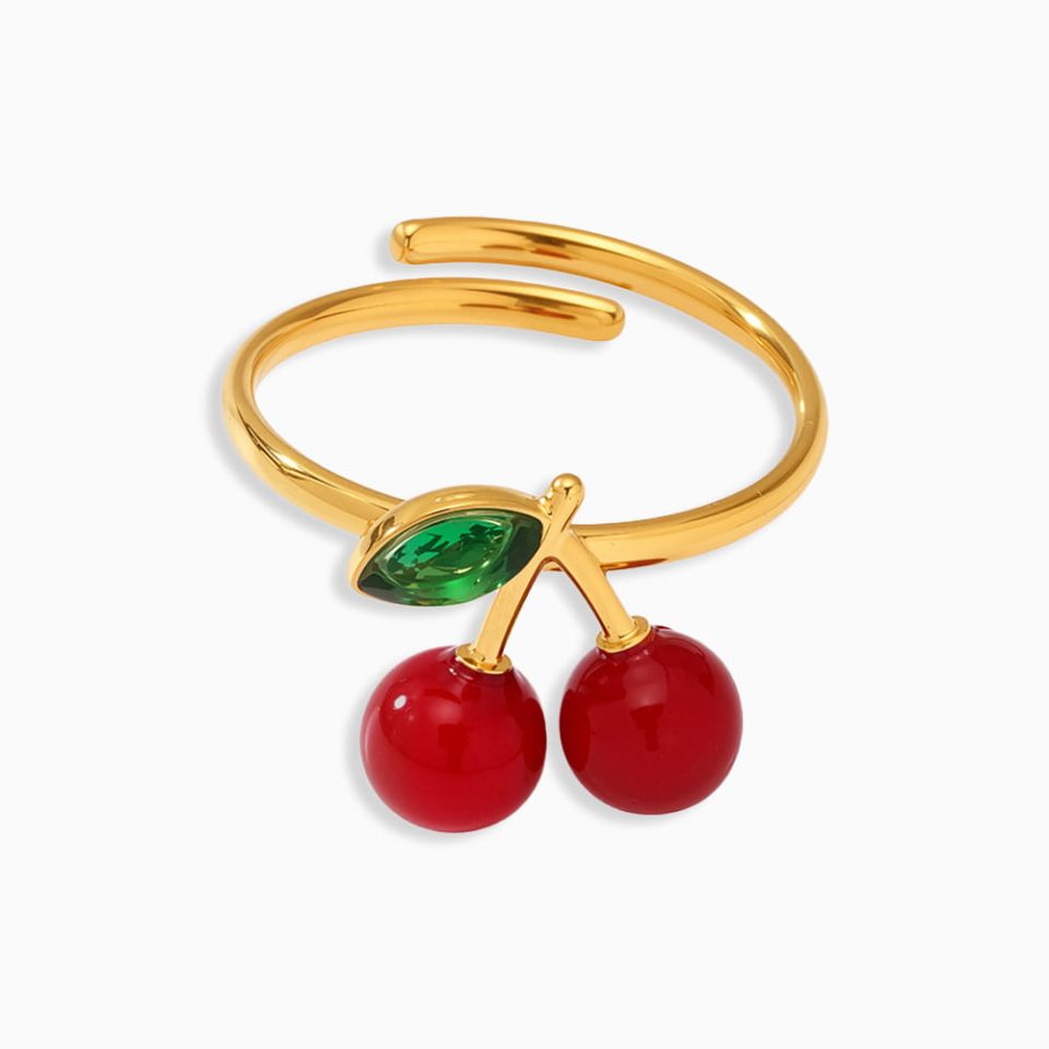 Main Picture For Cherry Design Stainless Steel Open RIng