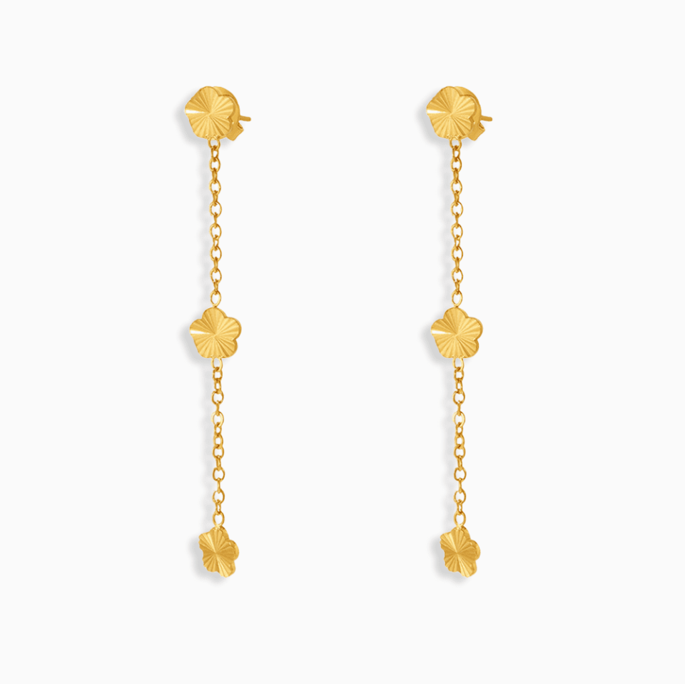 F1421-Gold tassel earrings