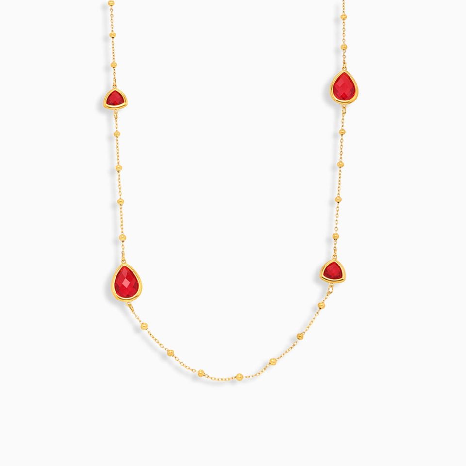 Gold Glass Stone Necklace TXP265