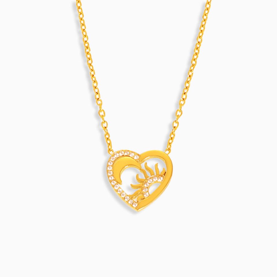 Main Picture for Sunburst Heart Pendant Necklace