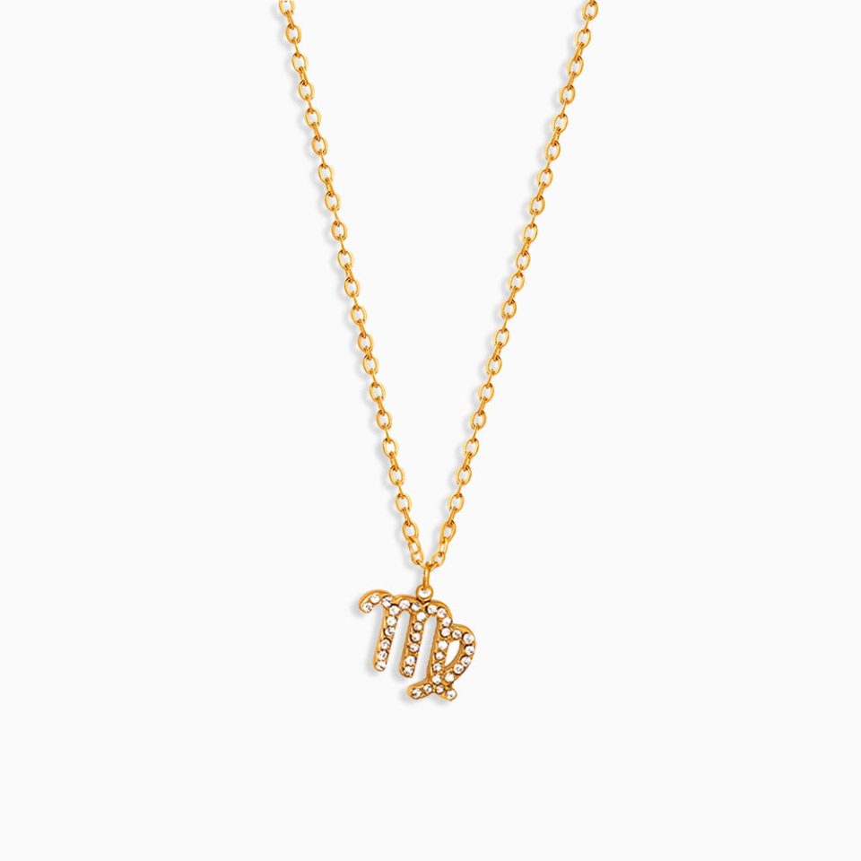 Main Picture For Golden Virgin Mary Zodiac Necklace