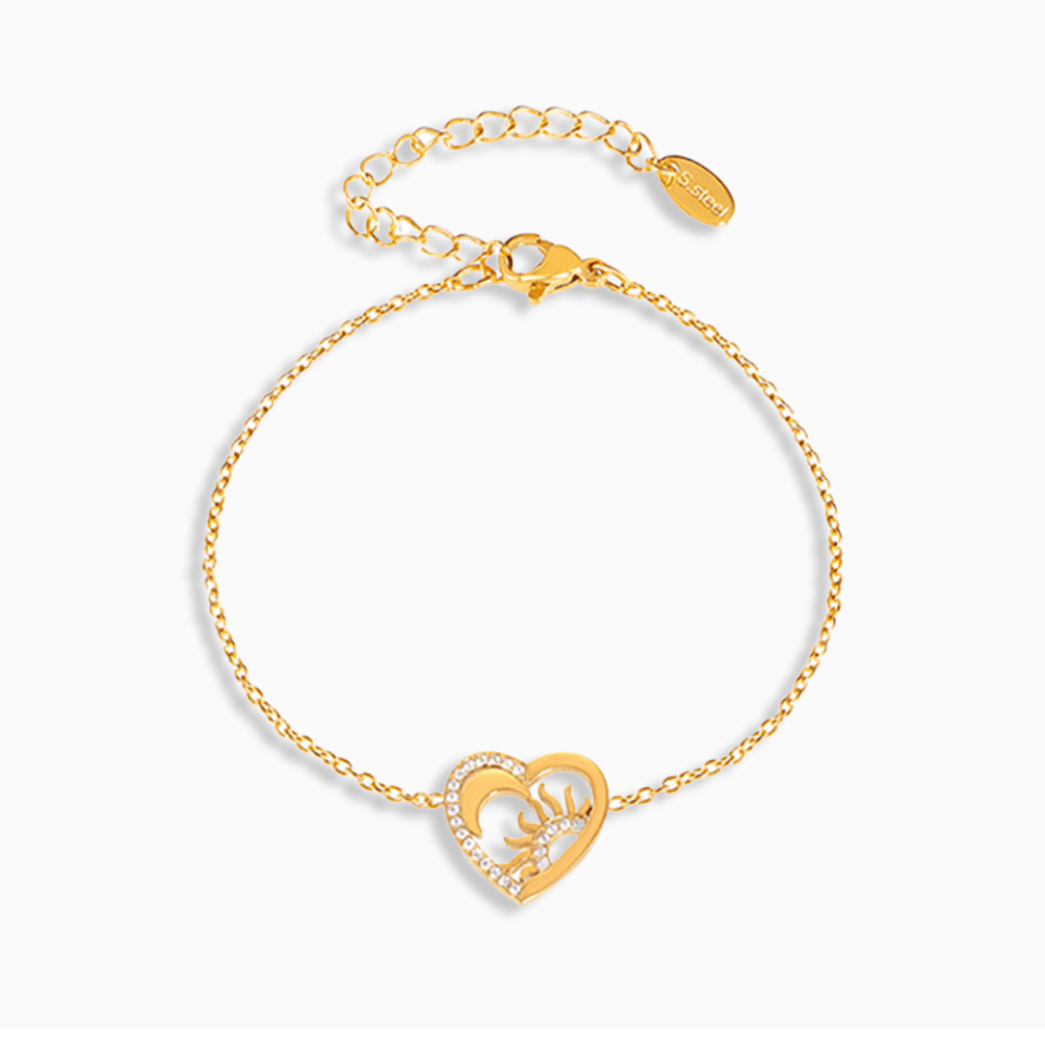 Main Picture For Heart And Sun Stainless Steel Necklace