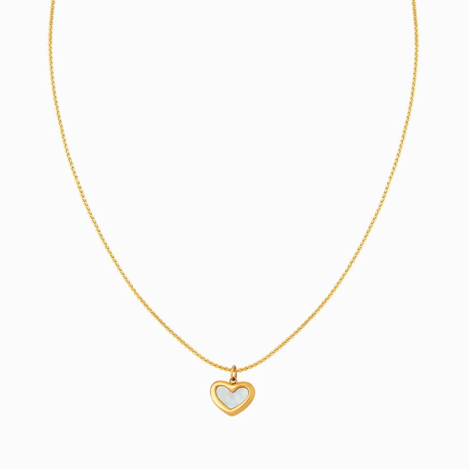 gold shell heart-shaped necklace p629