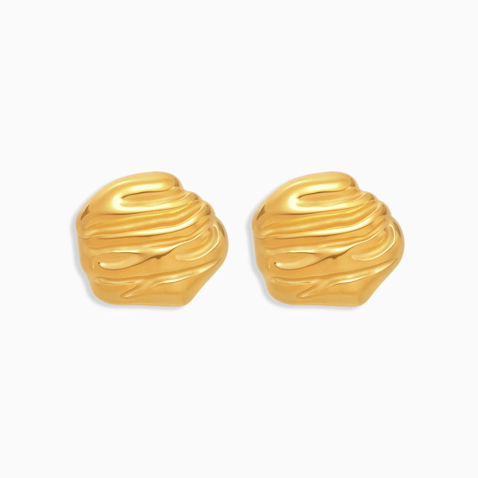 Main Picture For Irregular Hammer Pattern Lace Earrings Stainless Steel