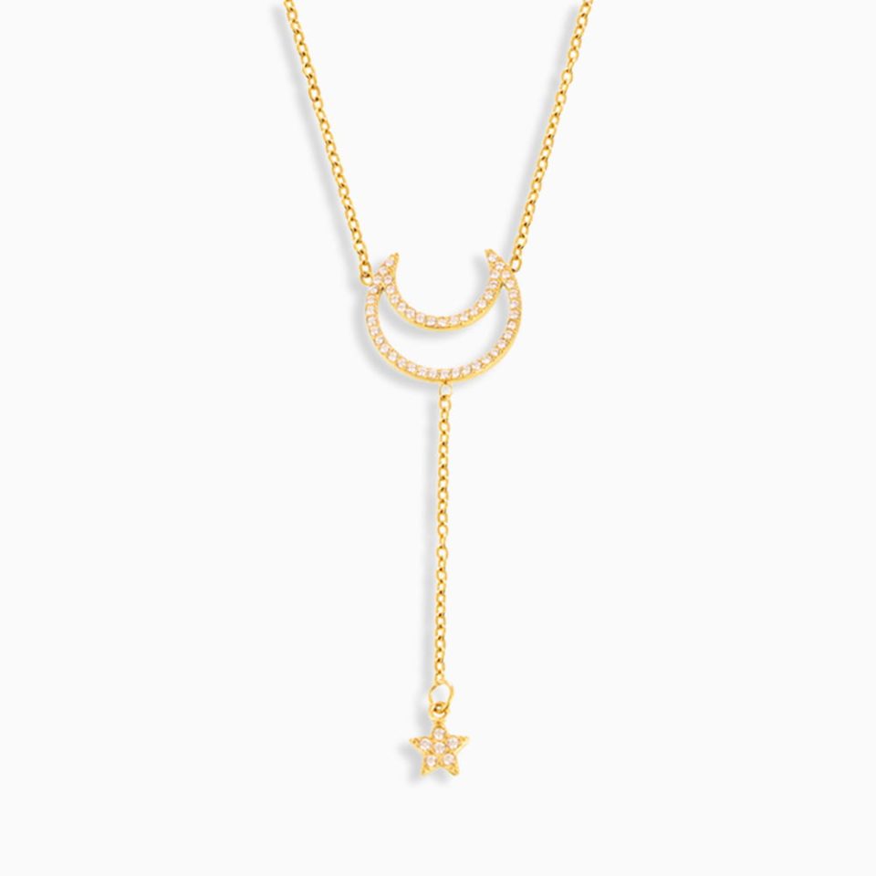 Main Picture For Moonlit Stars Double Layer Tassel CZ Necklace
