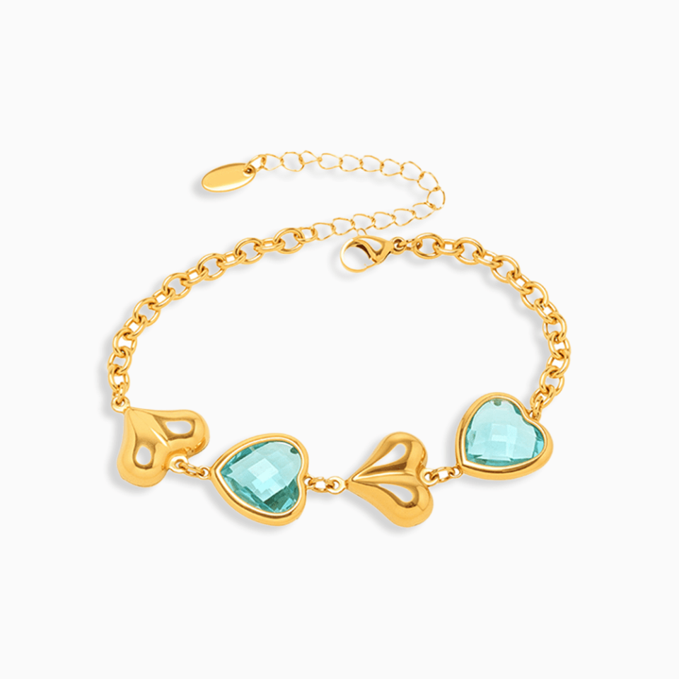TXE284-Heart Czech Glass Bracelet