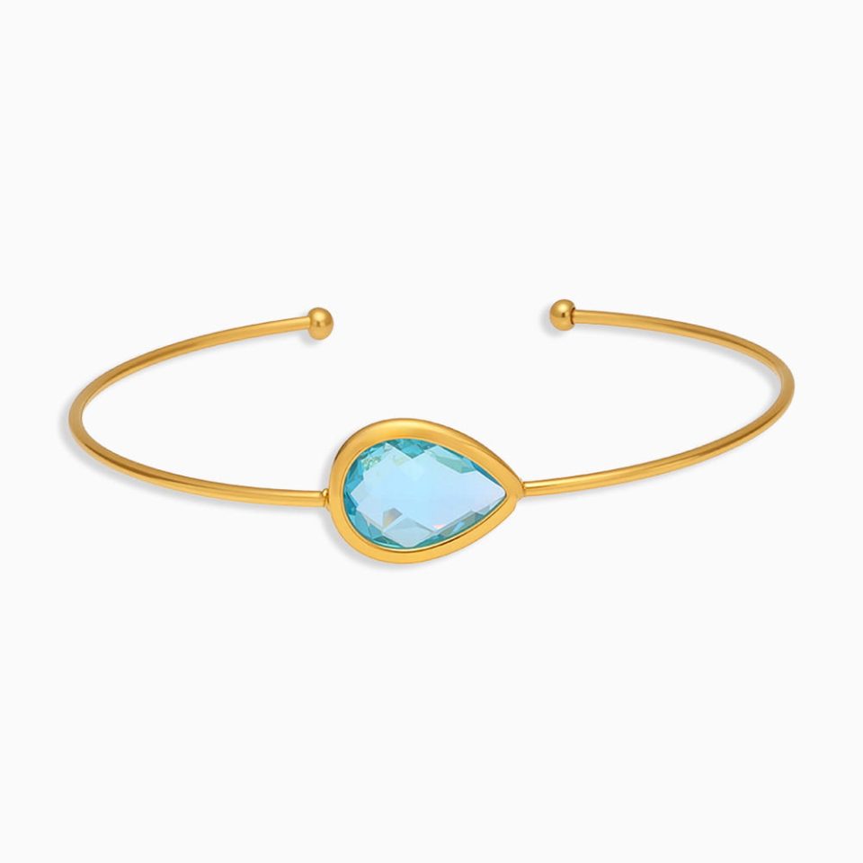 Main Picture For Teardrop Czech Sea Glass Open Bangle