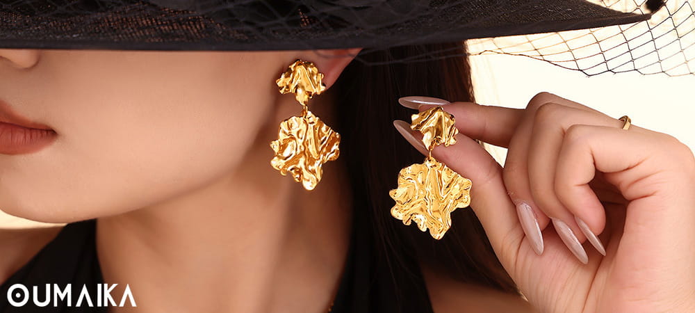 Various styles of earrings including drop and dangle