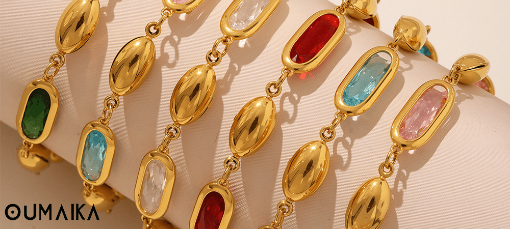 Sea Glass Bracelet Collection – Oumaika Jewelry Group of multicolor sea glass bracelets inspired by ocean treasures from Oumaika