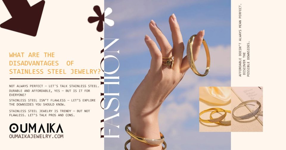 Close-up of waterproof stainless steel crosses jewelry for women with minimalist styling by Oumaika Jewelry