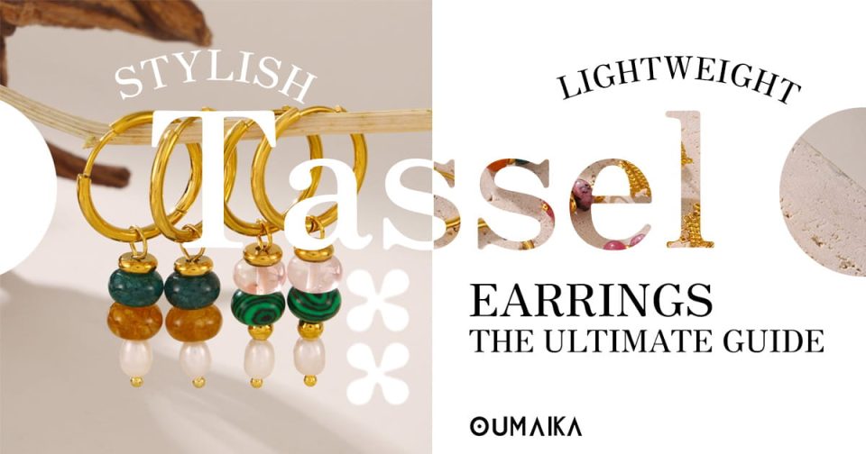 Elegant woman wearing tassel earrings under natural sunlight, showcasing modern fashion style.