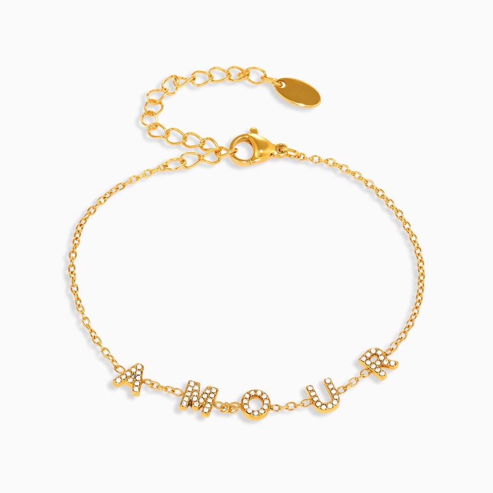 Main Picture For English Letter Clavicle Bracelet With Zircon