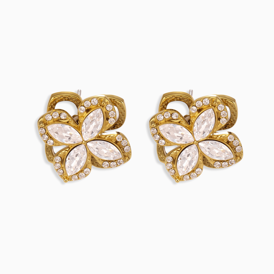 Main Picture For Four-petal Flower Earrings Stainless Steel