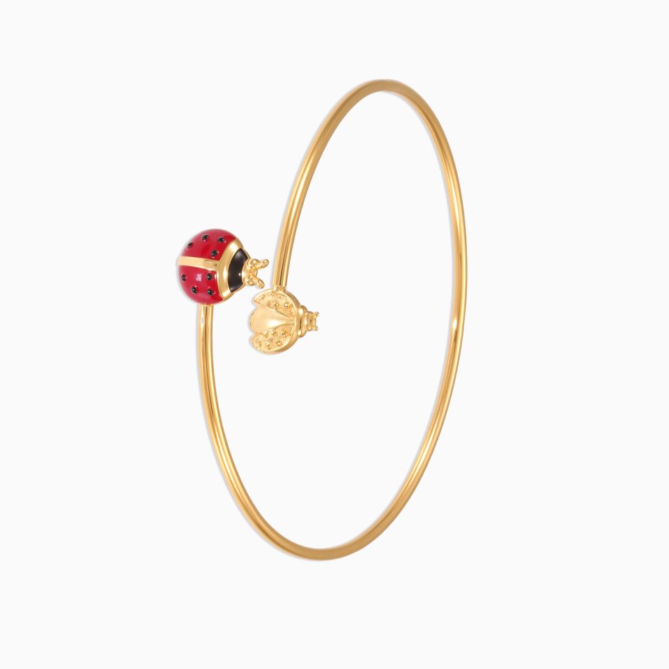 Gold Double Ladybug Bangle Z472