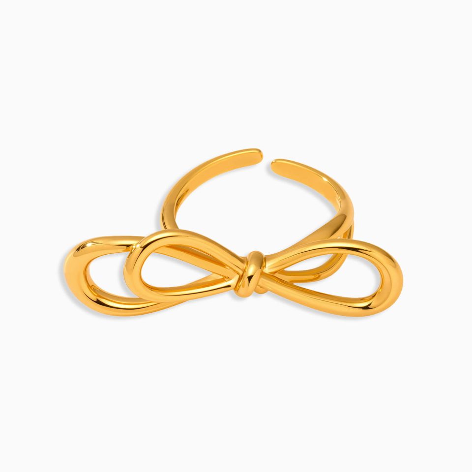 Main Picture For Women's Bow Opened Jewelry Ring Stainless Steel